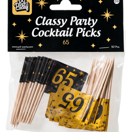 Cocktailstäbchen 65 Jahre 6,5cm 50Stk