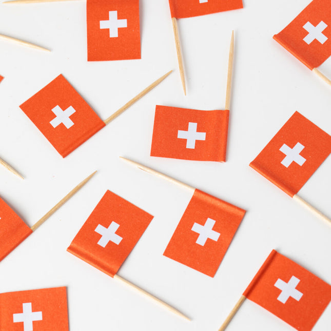 Schweiz Cocktailstäbchen Schweiz 6cm 50Stück