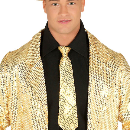Gold Krawatte Glitzer Paillet