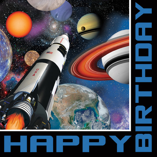 Space Party Servietten Happy Birthday 33cm 16Stück