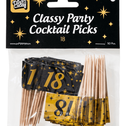 Cocktailstäbchen 18 Jahre 6,5cm 50Stk