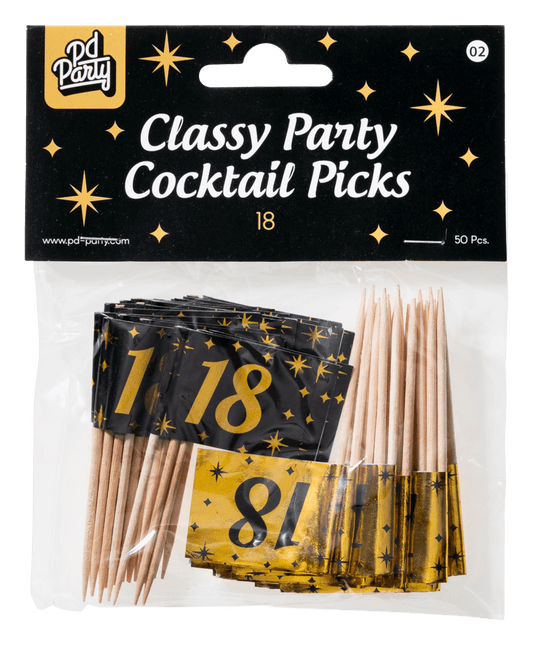 Cocktailstäbchen 18 Jahre 6,5cm 50Stk
