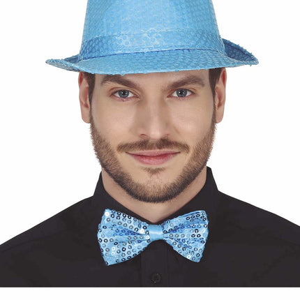 Hellblaue Schleife Pailletten 12cm