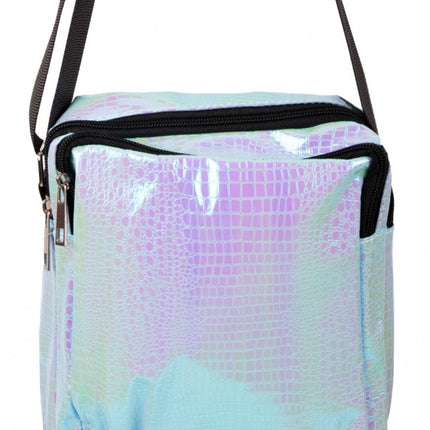 Handtasche Schlange Leder Druck Türkis