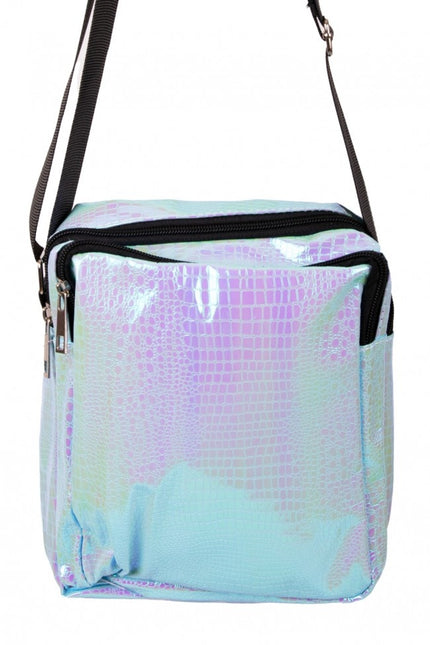 Handtasche Schlange Leder Druck Türkis