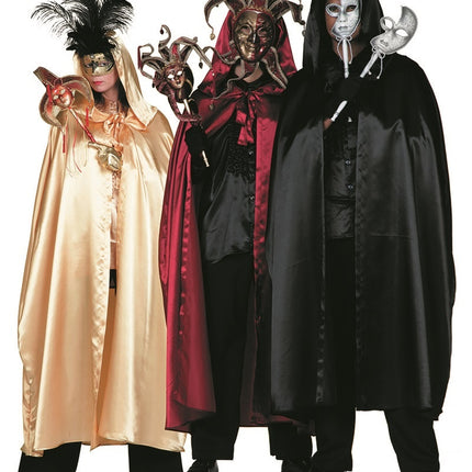 Schwarzes Cape Männer Satin