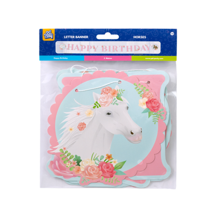 Happy Birthday Buchstabengirlande Pferde 2,5m