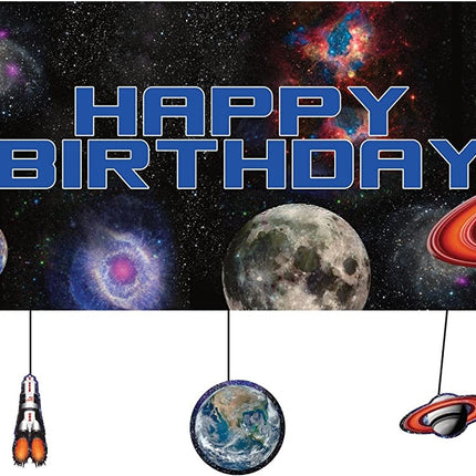 Space Party Banner Happy Birthday 1.52m