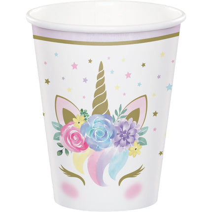 Einhorn Becher Blumen 256ml 8Stück