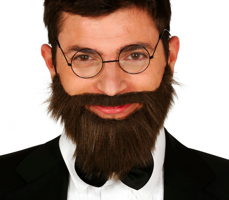 Brauner Bart kurz und Schnauzbart
