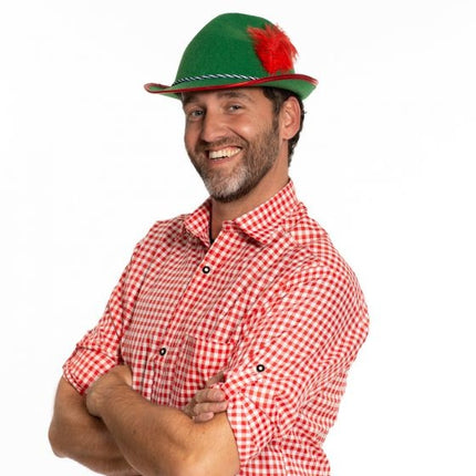 Oktoberfest Tiroler Hut Rote Feder