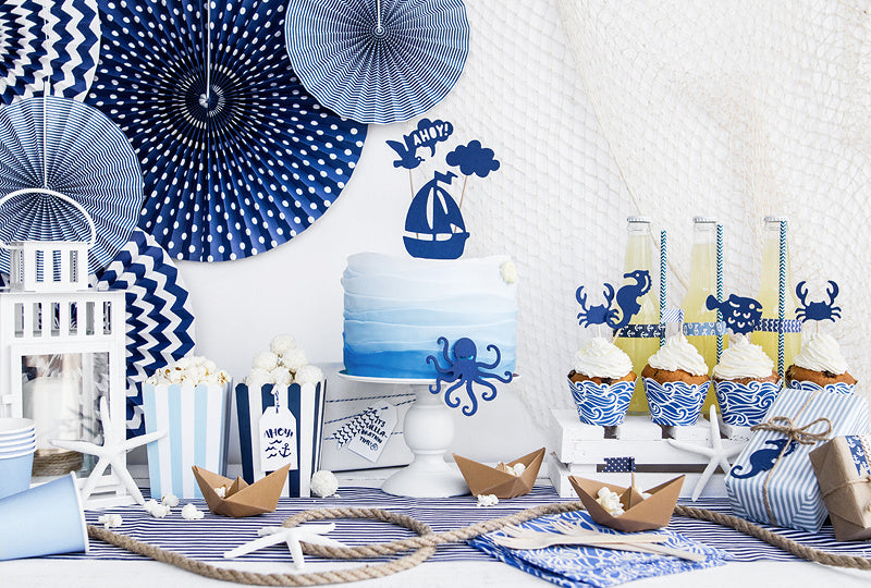 Popcornschalen Blau Mix 12,5cm 6Stk