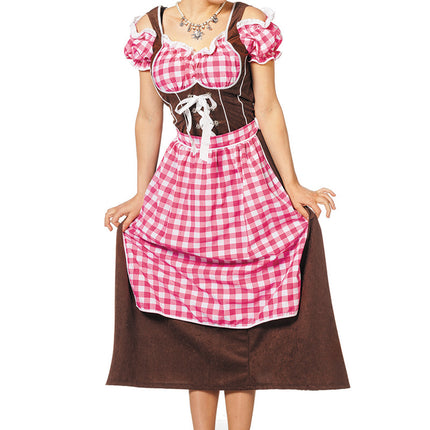Rosa Dirndlkleid Oktoberfest Damen Lang