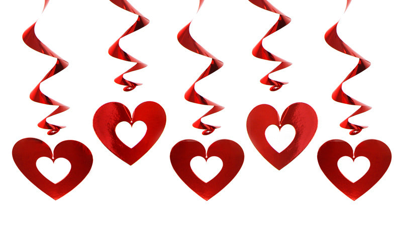 Hängende Dekoration Herzen Rot 60cm 5Stück