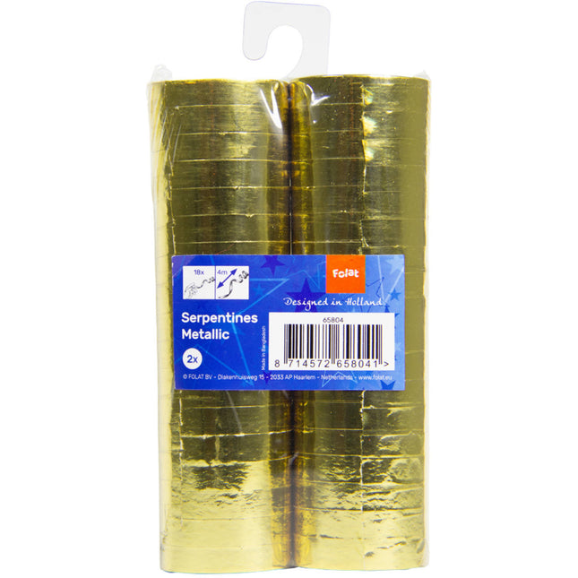 Gold Serpentinen Metallisch 4m 18 Ringe 2St