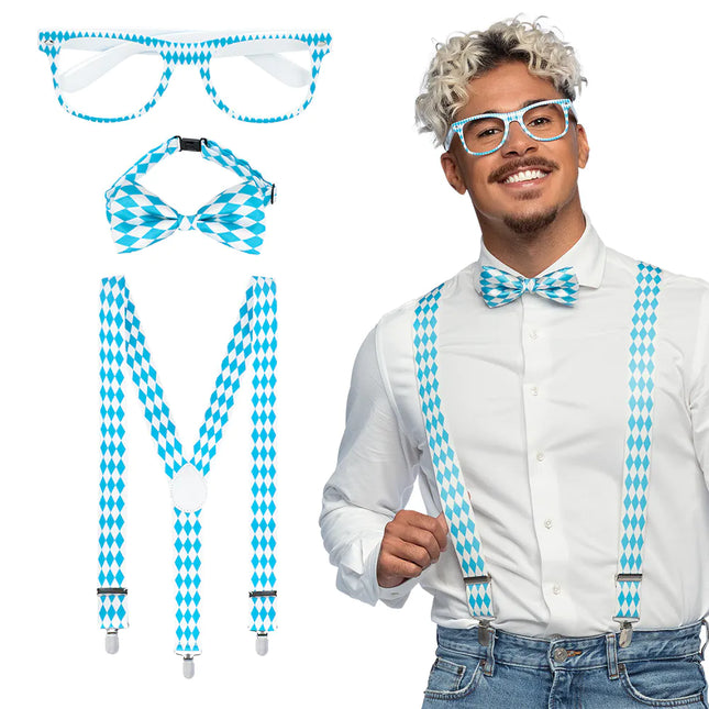 Weiß Blau Zubehörset 3 Stück