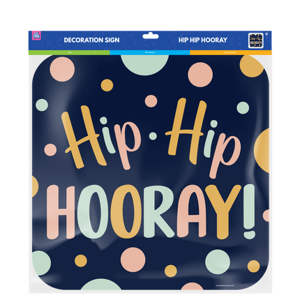 Happy Birthday Türschild Hip Hip Hooray 50cm