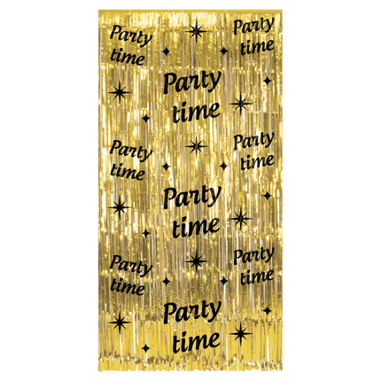 Party Türvorhang Gold Schwarz