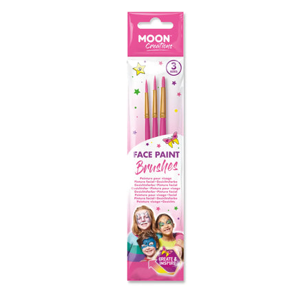 <tc>Moon Creations</tc> Gesichtsmalpinsel 3er Pack Rosa