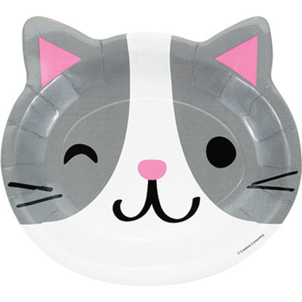Bunte Partykatzen Teller 23cm 8Stück