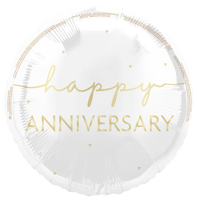 Happy Anniversary Helium Ballon Leer 45cm