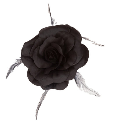Schwarzes Haar Accessoire Rose
