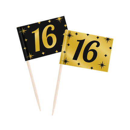 Cocktailstäbchen 16 Jahre 6,5cm 50Stk