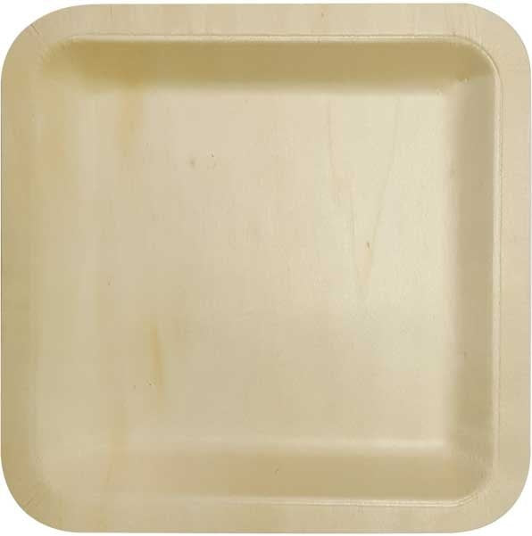 Holzteller 21x21cm 4 Stk