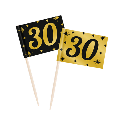 Cocktailstäbchen 30 Jahre 6,5cm 50Stk