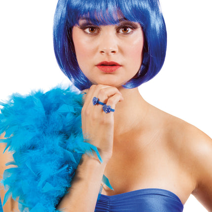 Blaue Perücke Bobline