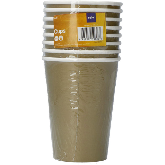 Goldene Becher aus Pappe 350ml 8 Stk
