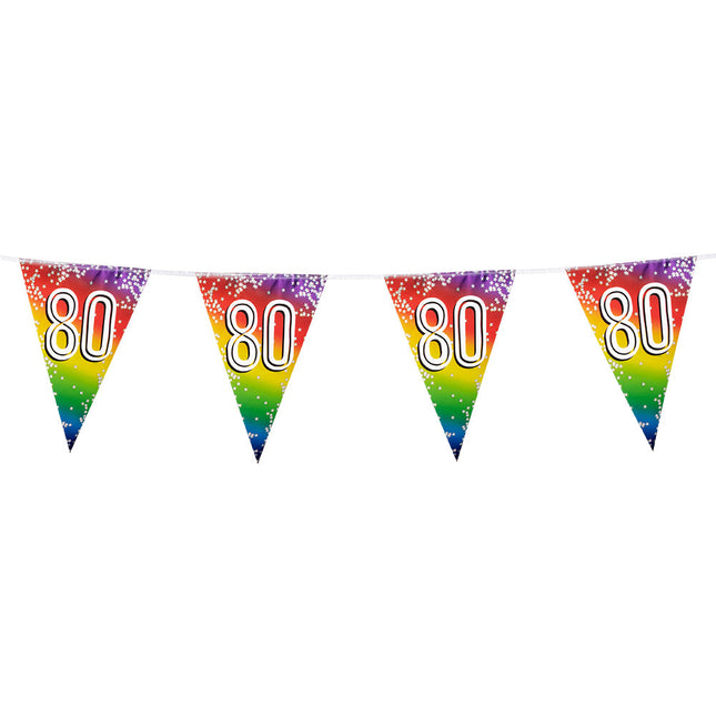 Regenbogengirlande 80 Jahre 6m