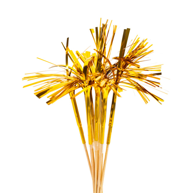 Gold Cocktail Sticks Sonnenschirm Lang 10Stk