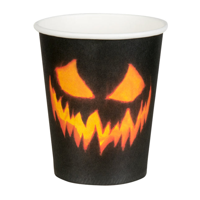 Halloween Becher Kürbis Papier 210ml 10 Stk