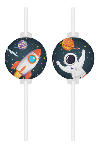 Weltraum Strohhalme 4 Stk