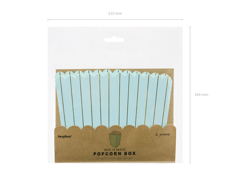 Mintgrüne Popcornschalen Gold gestreift 12,5cm 6 Stk