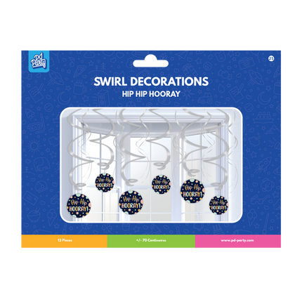 Happy Birthday Hängende Dekoration Hip Hip Hooray 70cm