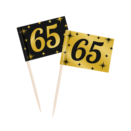 Cocktailstäbchen 65 Jahre 6,5cm 50Stk