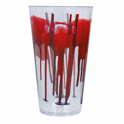 Halloween Glas mit Blut 15cm