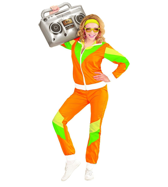 Neon 80S Trainingsanzug Faulty Grün Orange