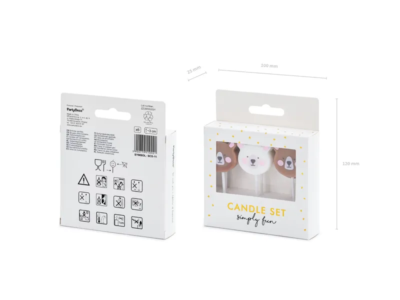 Kerzen Bär 3cm 6Stk