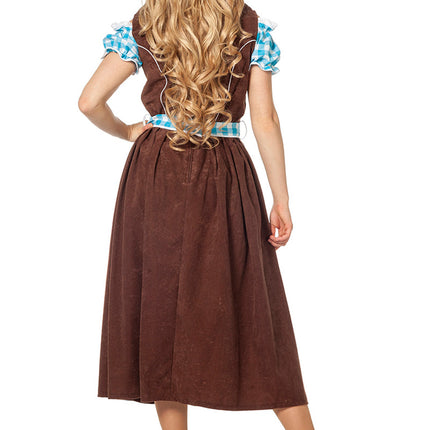 Blaues Dirndlkleid Oktoberfest Damen Lang