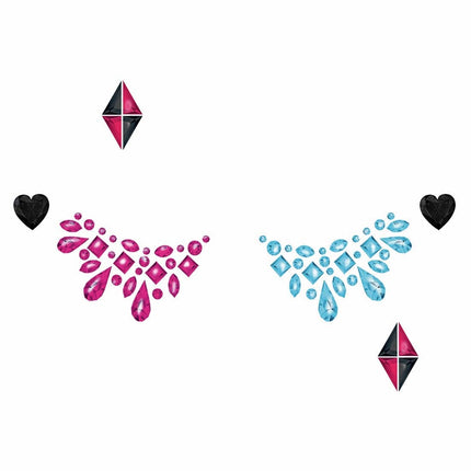 Rosa Blau Gesicht Aufkleber Schmuck