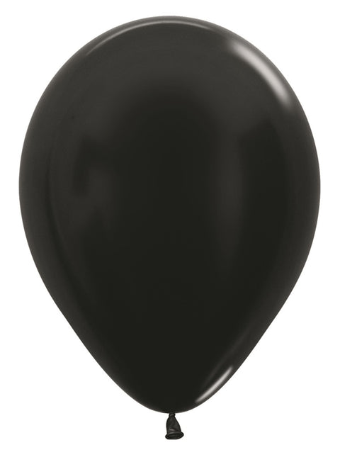 Ballons Metallic Schwarz 30cm 12 Stk