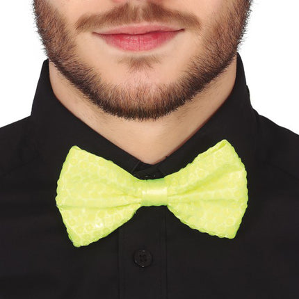 Neongelbe Schleife Glitter 13cm