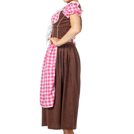 Rosa Dirndlkleid Oktoberfest Damen Lang