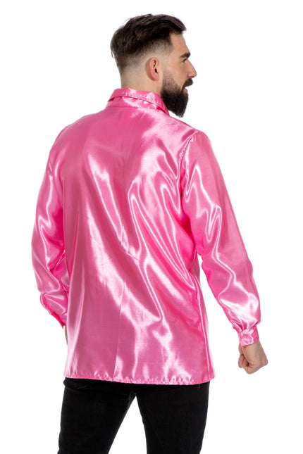 Disco Bluse Rüschen Rosa