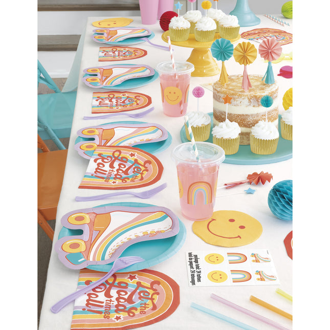 Bunte Cupcake Topper Mini Fächer mit Quasten 8 Stk