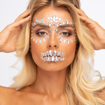 Moon Terror Halloween Gesichtsschmuck Zuckerschädel