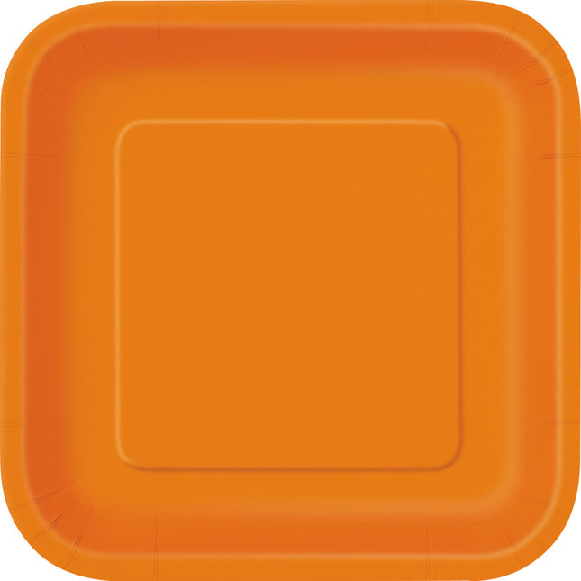 Teller Quadratisch Orange 23cm 14Stk